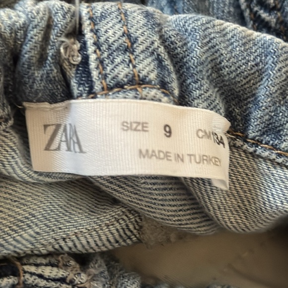 Zara Girl’s Denim Cargo Pants Size 9 - Picture 7 of 7